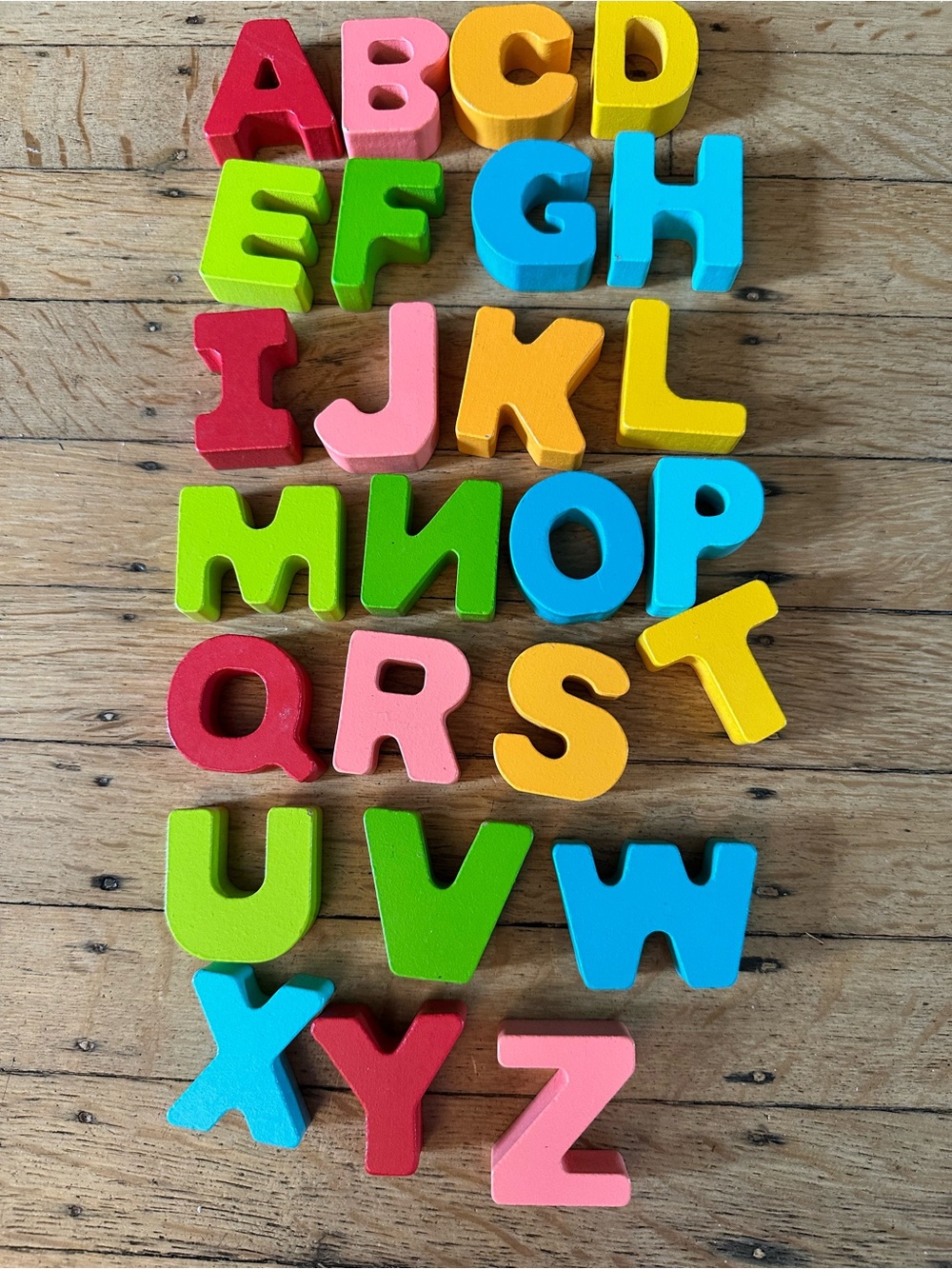 Wood alphabet letters